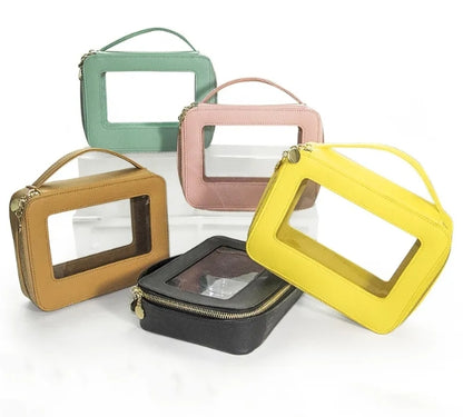 Nuovo Trasparente Trousse Borse da Viaggio, Porta Trucchi Alla Moda