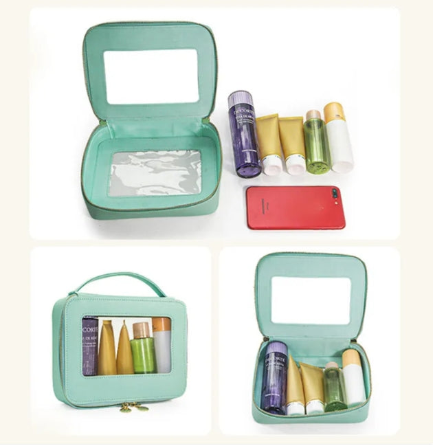 Nuovo Trasparente Trousse Borse da Viaggio, Porta Trucchi Alla Moda
